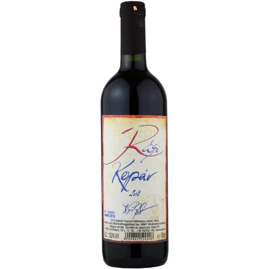 Ráspi Kopár (kékfrankos) 2019 (utolsó 8db)