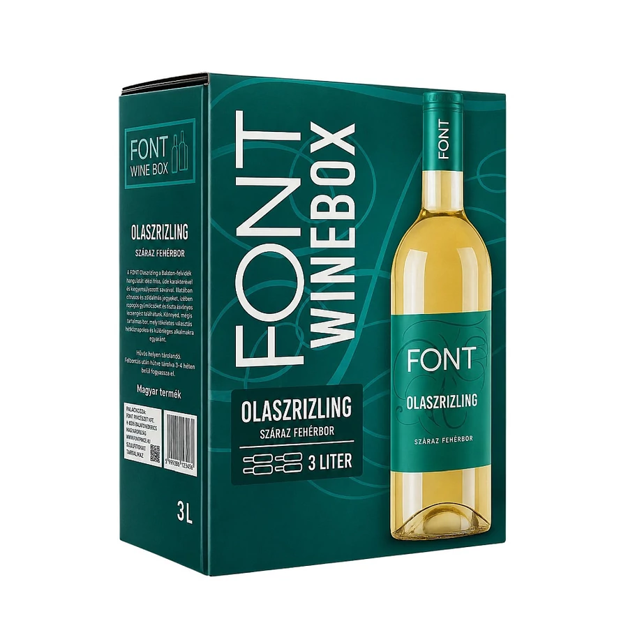 Font Pincészet Olaszrizling 2025 (3L Bag-in-Box)