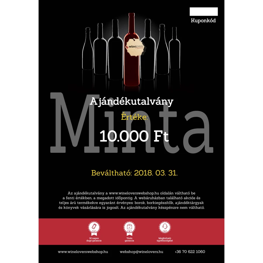 Winelovers Webshop 10.000 Ft értékű ajándékutalvány