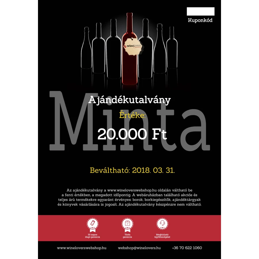 Winelovers Webshop 20.000 Ft értékű ajándékutalvány