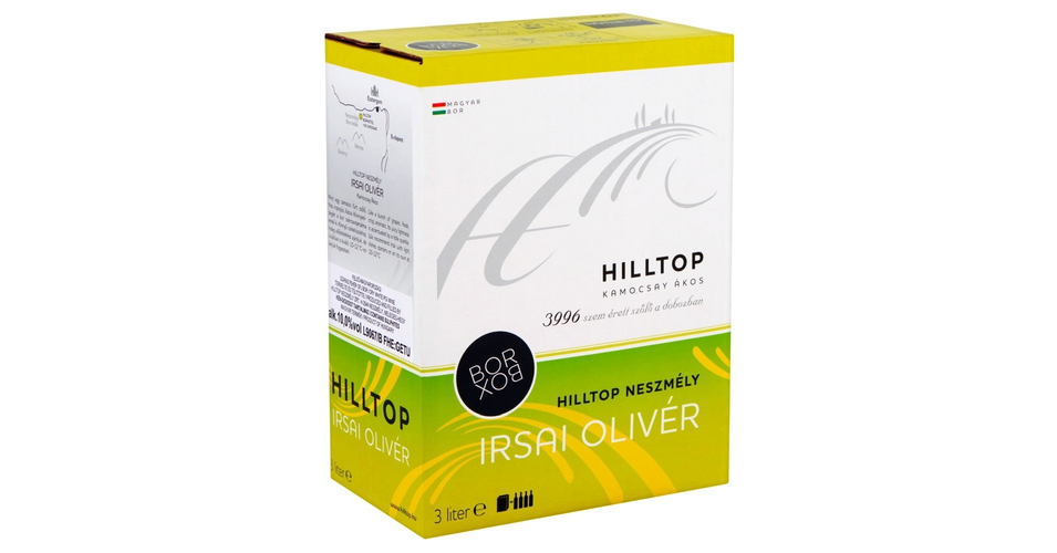 Hilltop Irsai Olivér 3L Bag in Box (3l) akár ingyenes szállítással -  Winelovers Webshop